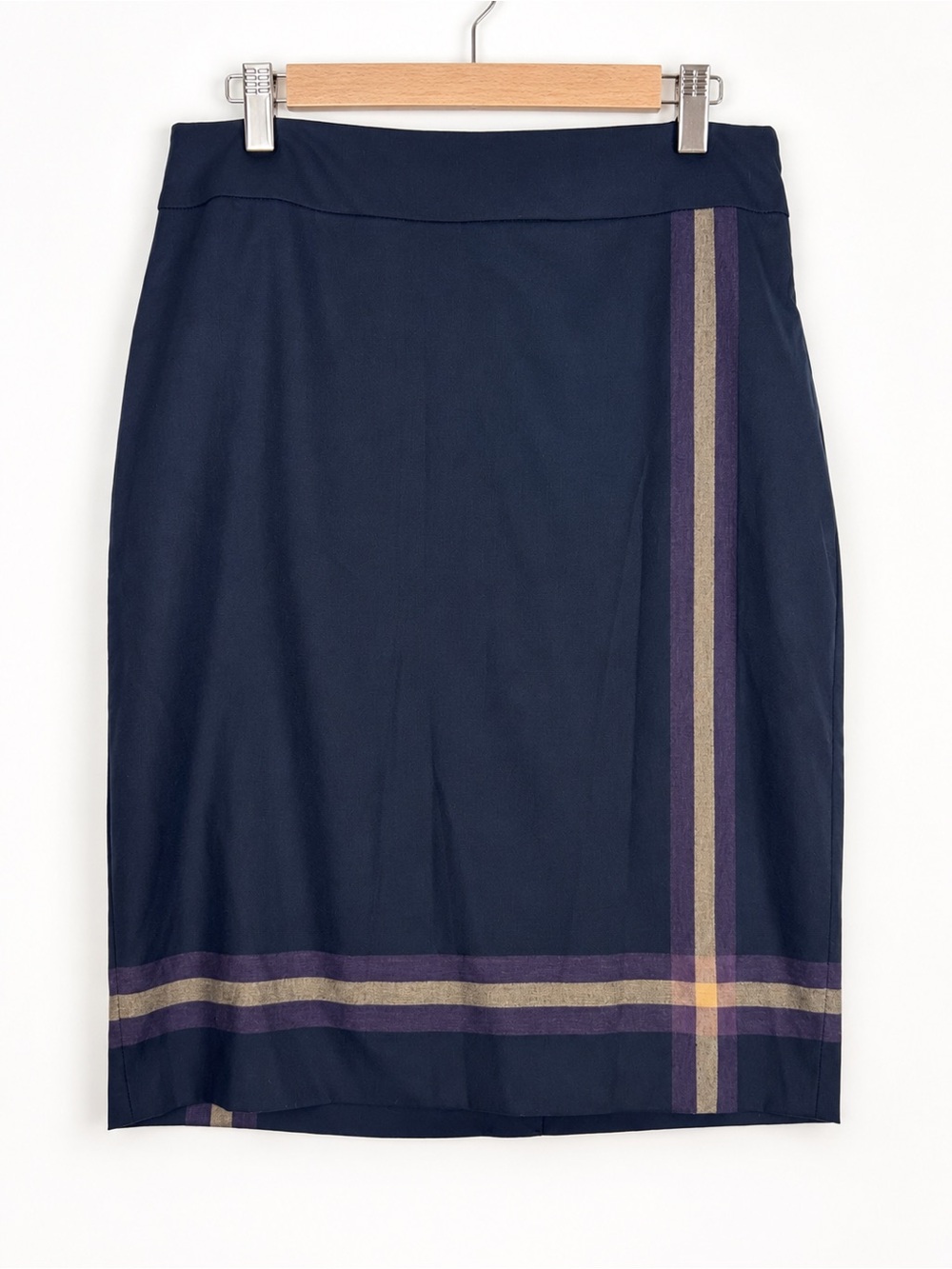 The Limited NWT High Waist Navy Plaid Pencil Skirt 12 Preppy